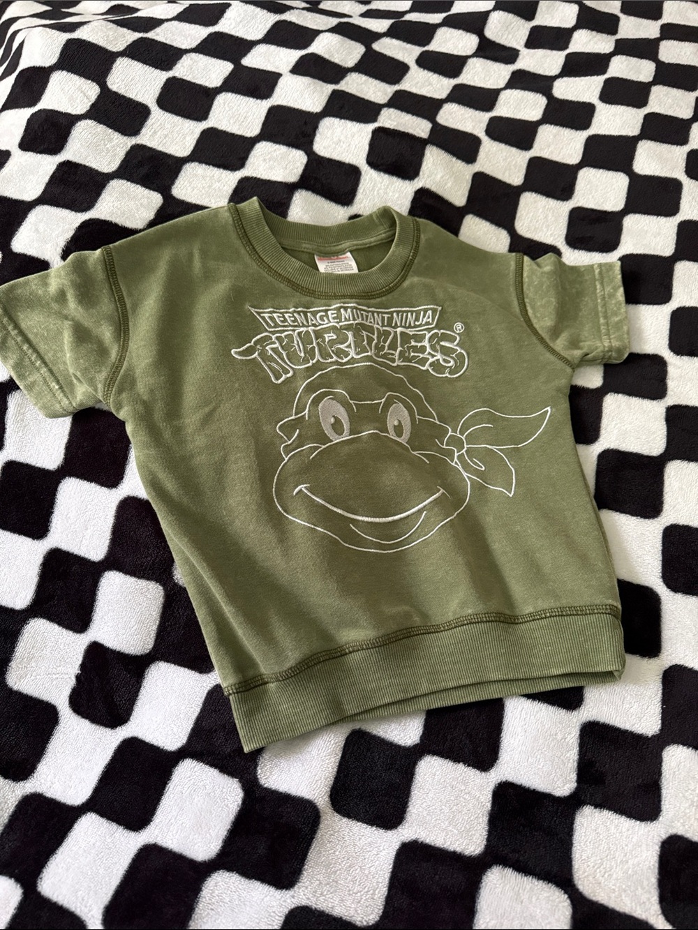 Teenage Mutant Ninja Turtles Olive Green Kids Short-Sleeve Top